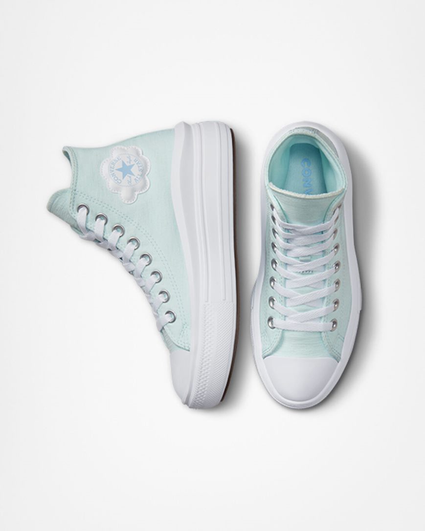 Zapatos Plataforma Converse Chuck Taylor All Star Move Cloud Patch Altas Niña Azules | PE L84E02